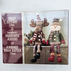Shelf Sitters, 2 pack, Reindeer & Snowman Christmas decor